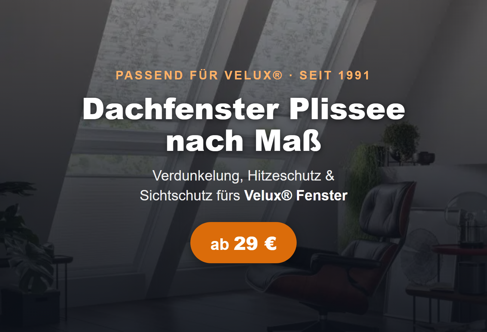 Dachfenster Plissee nach Maß