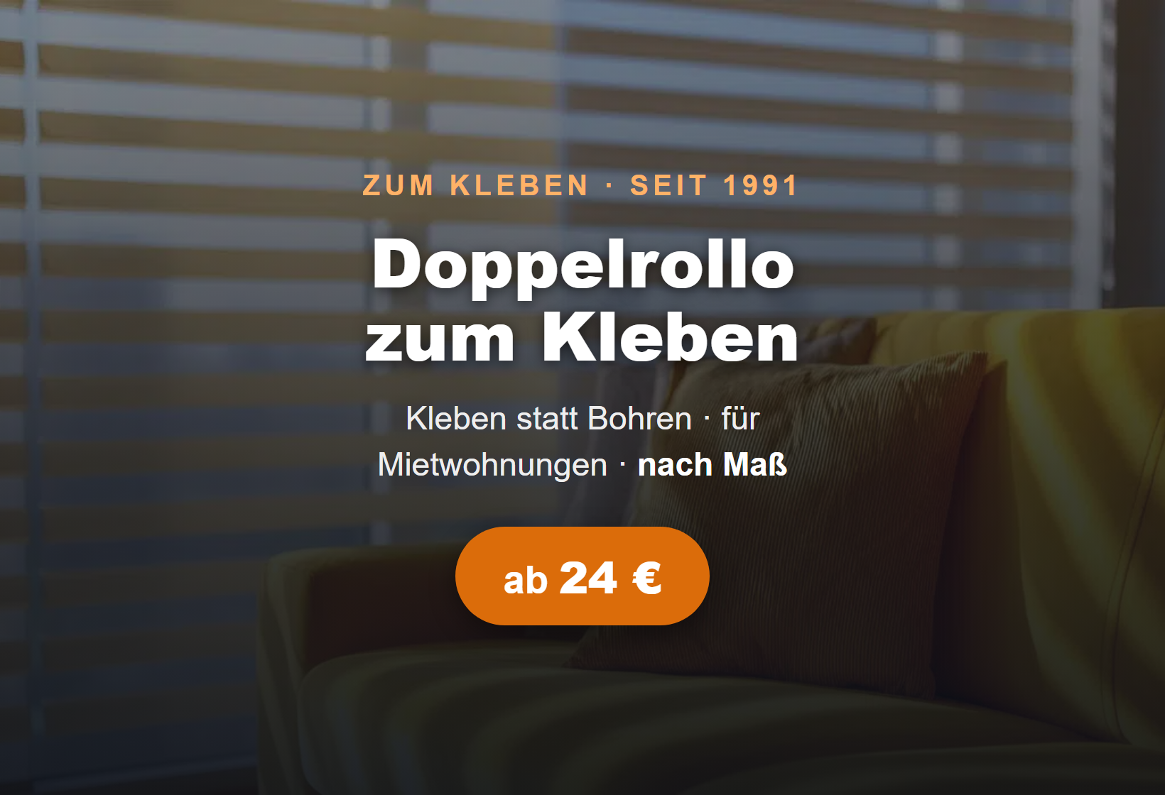 Doppelrollo zum Kleben nach Maß