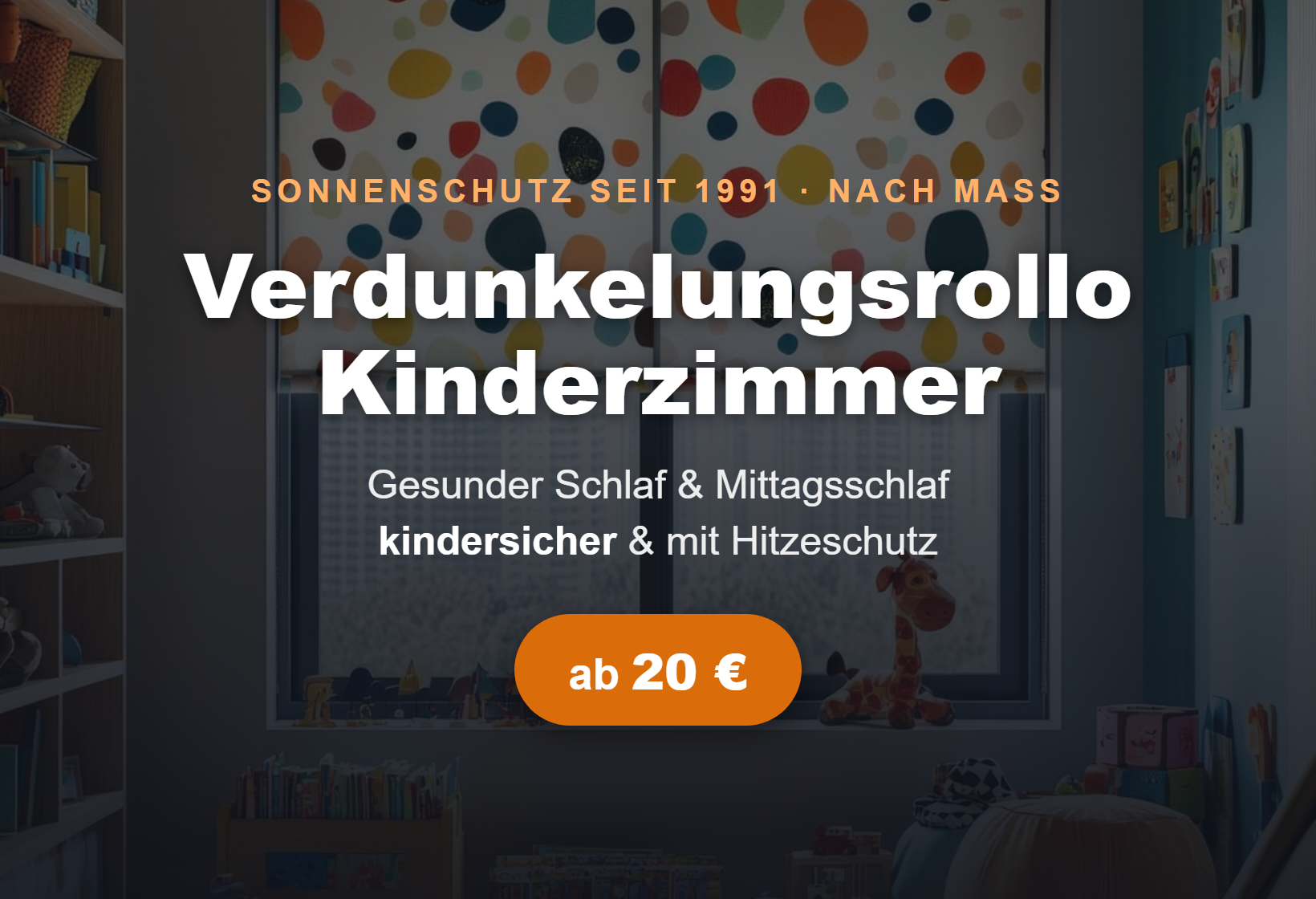 Verdunkelungsrollo Kinderzimmer nach Maß