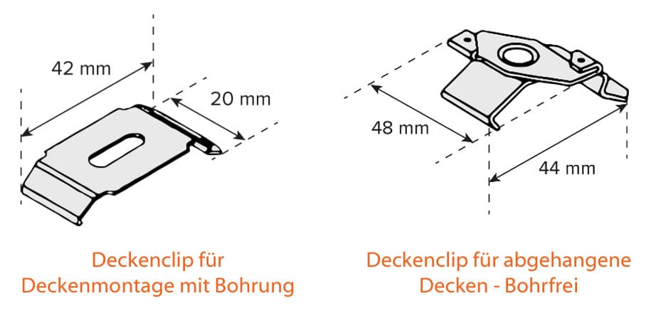 Montagematerial für die Deckenmontage von Vertikalanlagen