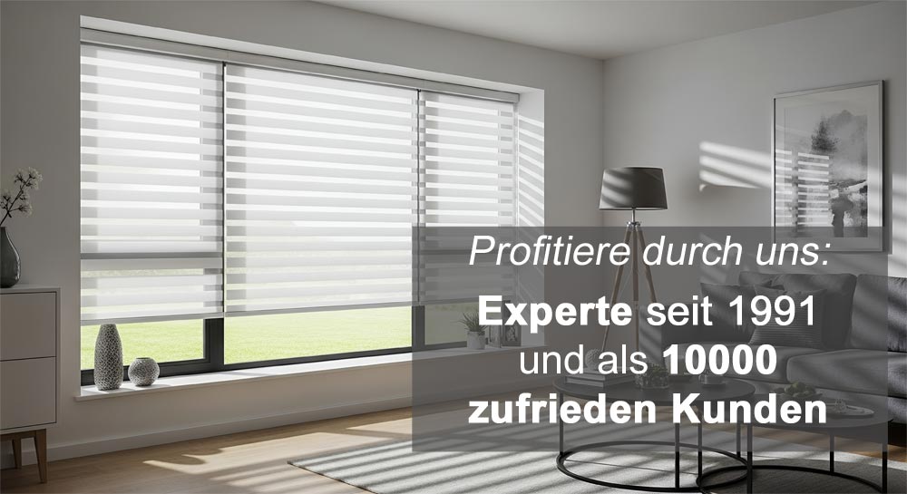 Doppelrollos zur Wandmontage auf Maß beim Profi kaufen - Wir sind derSonnenschutz!