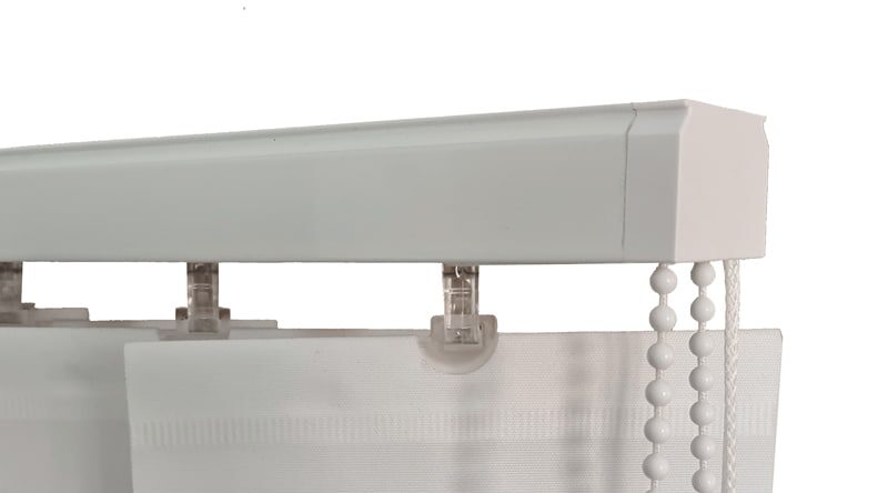 Decomatic® Lamellenvorhang – rechteckige Premium-Oberschiene