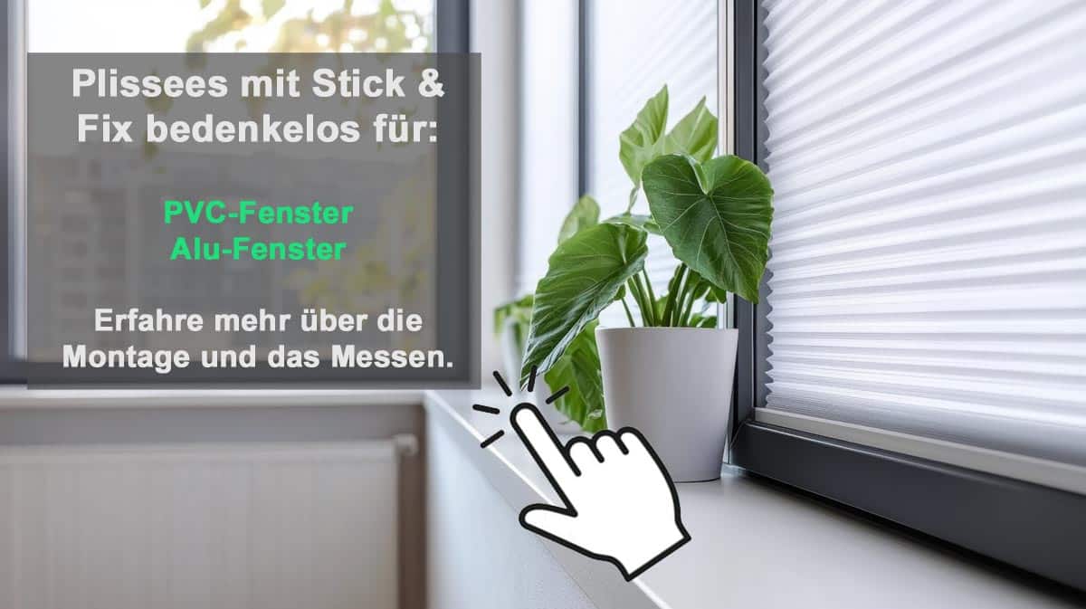 Plissee zum Kleben ausmessen und richtig montieren.